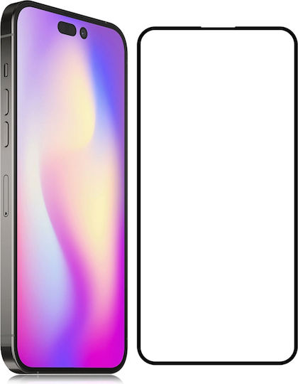 Powertech 5D Пълно лепило Закалено стъкло за цялото лице Черен (iPhone 14 Pro)