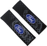 Set of 2pcs Car Seat Belt Pads Black Ford