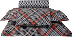 Greenwich Polo Club Σετ Σεντόνια King Size 260x280εκ. Γκρι / Κόκκινο / Μαύρο