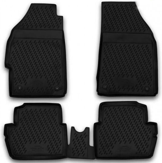 Novline Satz Vorder- und Hintermatten Wannenartig 4Stück aus TPE für Chevrolet Funke 2010-2013 Schwarz