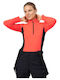 4F Women's Athletic Fleece Blouse Long Sleeve with Zipper Red