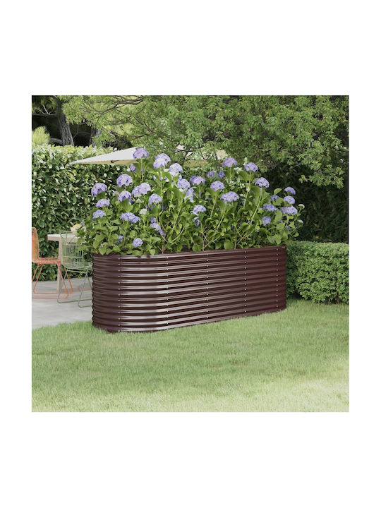 vidaXL Ζαρντινιέρα Μεταλλική Καφέ 224x80x68εκ.