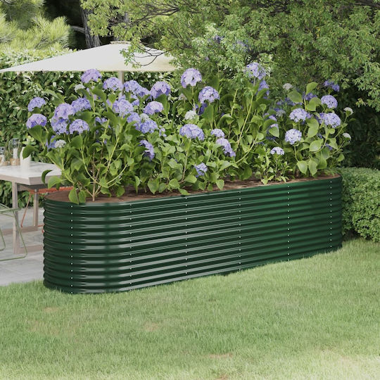vidaXL Blumenkasten Metallisch Grün vidaXL Blumenkasten Metallisch Grün
