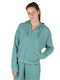 Women's Sweatshirt Jacket Turquoise
