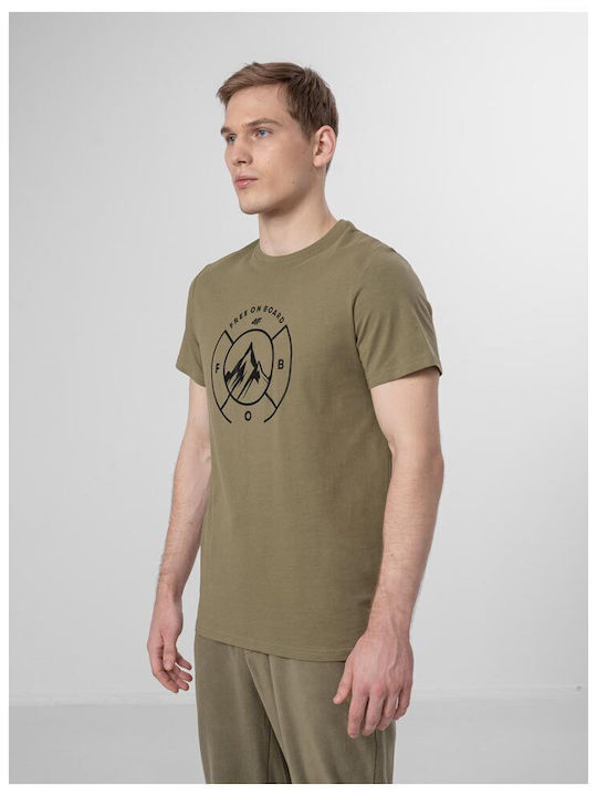 4F Men's Short Sleeve T-shirt Khaki