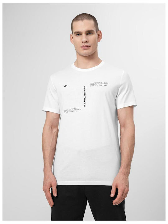 4F Herren T-Shirt Kurzarm Weiß