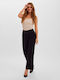 Women's Fabric Trousers Loose Fit Black