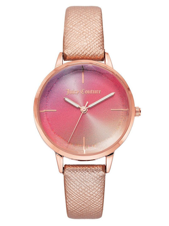Juicy Couture Women's Watch with Pink Gold Leat...