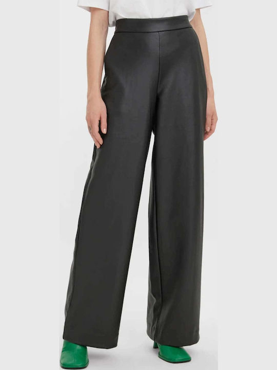 Vero Moda Damen-Lederhose in Schwarz