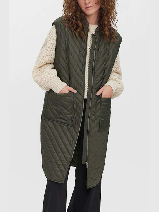 Vero Moda Scurt Jachetă de femei Puffer pentru iarnă Verde