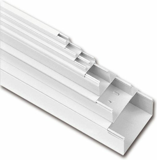 Viokar Kabelkanal mit gelochtem Ständer aus Kunststoff 100x60mm Weiß 2m
