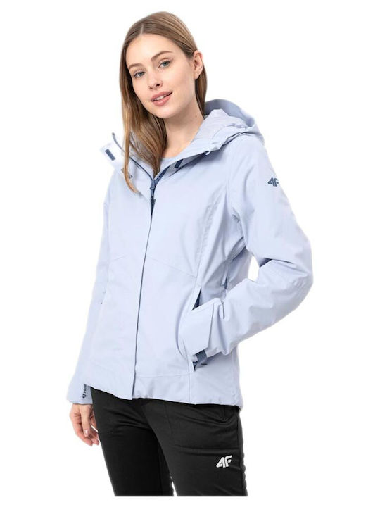 4F Kurz Damen Puffer Jacke für Winter Hellblau