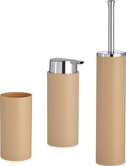 Berilo S3609781 Σετ Αξεσουάρ Μπάνιου Πλαστικό Καφέ 3τμχ