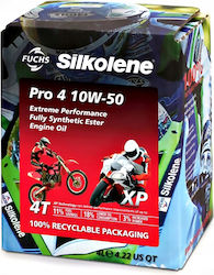 Fuchs Silkolene Pro 4 XP Synthetic Motorcycle Oil for Four-Stroke Engines 10W-60 4lt