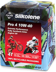 Fuchs Silkolene Pro 4 XP Synthetic Motorcycle Oil for Four-Stroke Engines 10W-40 4lt