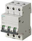 Siemens Αυτόματη Ασφάλεια 63A Τριπολική AC/DC 5SL6363-7