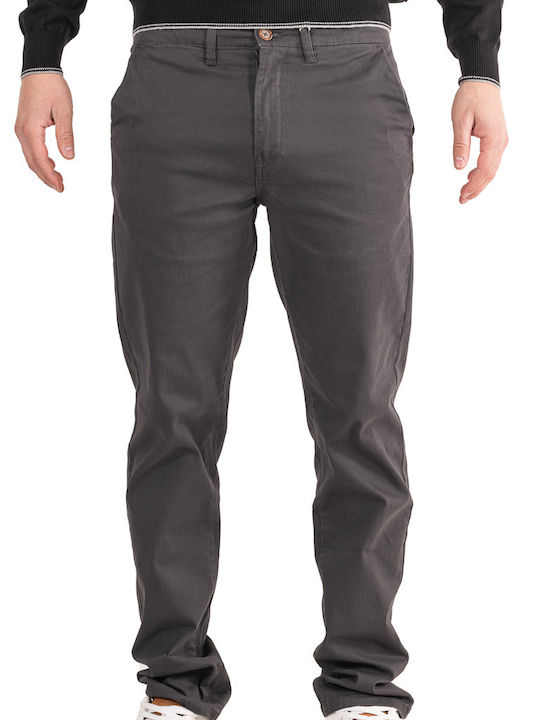 Double Ανδρικό Παντελόνι Chino Ελαστικό Anthracite