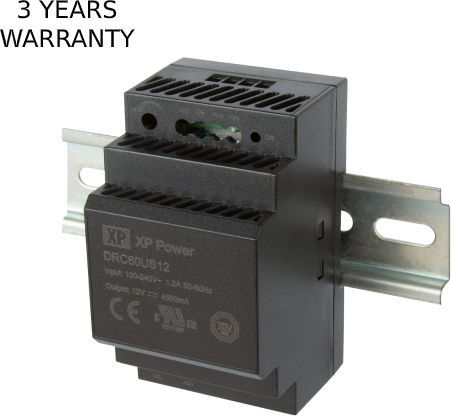 XP Power Τροφοδοτικό Ράγας με Έξοδο 15V και Ισχύ 60W 4A