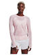 Under Armour Run Anywhere Streaker Women's Athletic Cotton Blouse Long Sleeve Pink