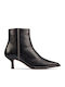 Thorna55 Stitch Leather Women's Ankle Boots with Medium Heel Black