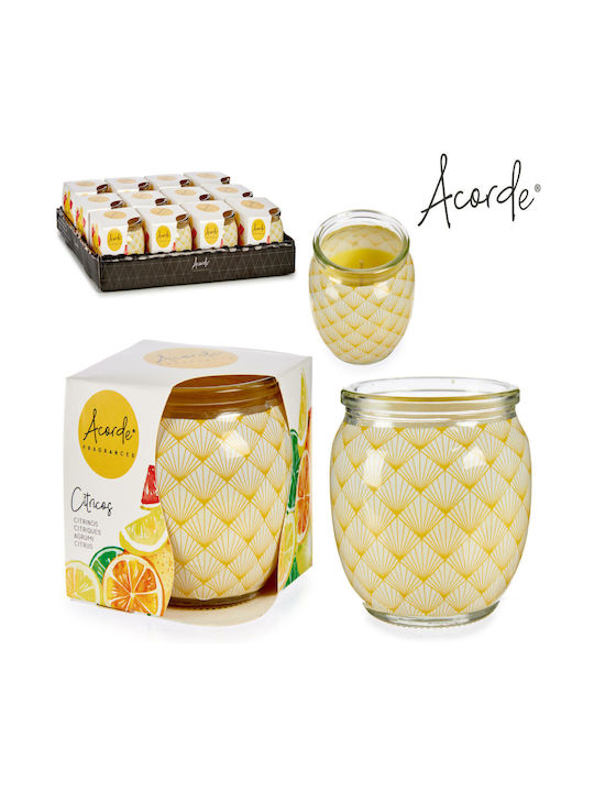 BigBuy Scented Candle Jar Yellow 7x6cm 1pcs