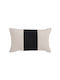 Nef-Nef Homeware Μαξιλάρι Καναπέ Livier από 100% Βαμβάκι Μαύρο / Εκρού 55x35εκ.