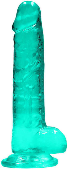 Shots Realistic Dildo With Balls Realistisches Dildo mit Hoden und Saugnapf Turquoise 17cm