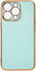 Hurtel Lighting Color Gold Frame Back Cover Σιλικόνης Mint (iPhone 12 Pro Max)