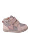 Anatomical Leather Kids Boots with Velcro Pink