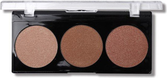 Miss Rose Triple Augenbrauen-Make-up Palette mit Highlighter 02