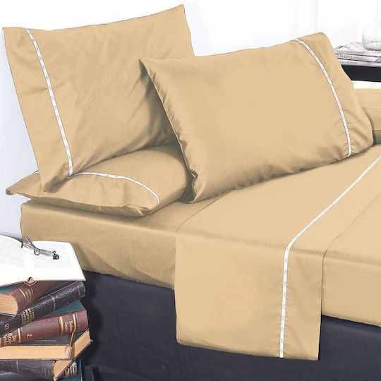 SB Home Cearșaf Semi Dublu 190x280cm. Sateen Migdale