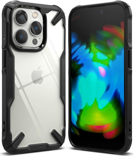 Ringke Fusion X Back Cover Πλαστικό / Σιλικόνης 2mm με Λουράκι Μαύρο (iPhone 14 Pro)