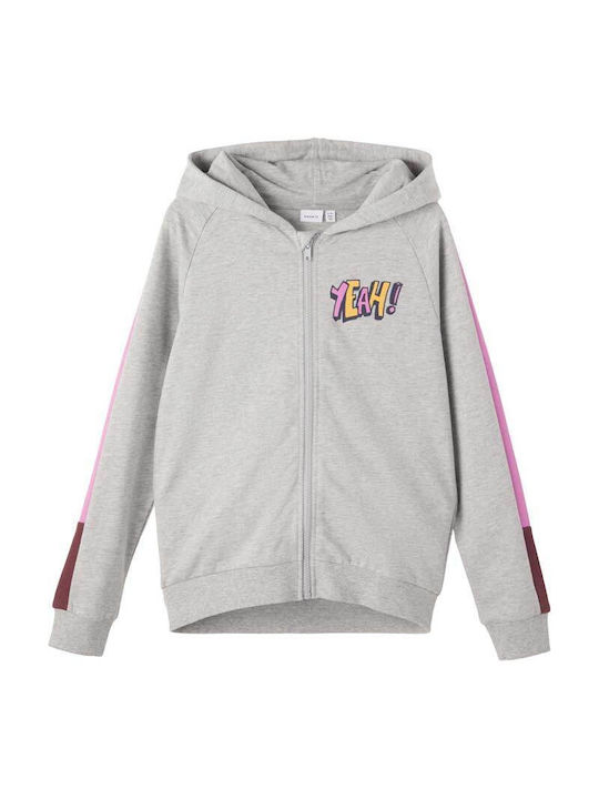 Name It Girls Hooded Sweatshirt with Zipper Gray