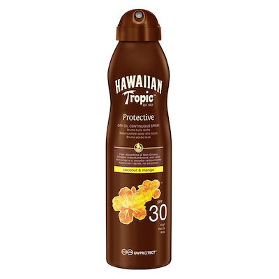 Hawaiian Tropic Coconut & Mango Αδιάβροχο Αντηλιακό Λάδι για το Σώμα SPF30 σε Spray 180ml