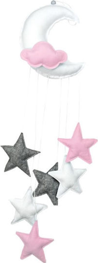 Baby Star Baby Star Kids Wall Decor Room Mobile Star Pink Made of Fabric Crescent D025SR