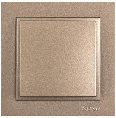 Eurolamp Recessed Electrical Lighting Wall Switch with Frame Basic Bronze 152-10501