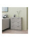 Wooden Bedroom Chest of Drawers with 3 Drawers Grey Concrete 60x30x70cm