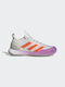Adidas Adizero Ubersonic 4 Ανδρικά Παπούτσια Τένις για Χωμάτινα Γήπεδα Crystal White / Impact Orange / Semi Pulse Lilac