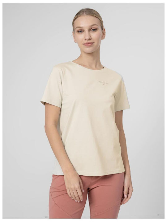 4F Damen Oversized T-Shirt Beige