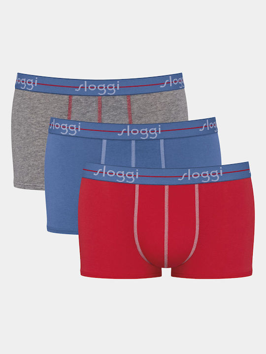 Sloggi Men's Boxers Grey / Blue / Red 3Pack