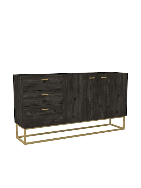 Μебели за съхранение Mykonos дървен с чекмеджета Rebab / Μπρονζέ 150x37x80см