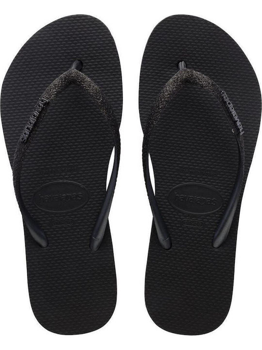 Slim Sparkle Women's Flip Flops Black