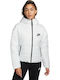 Sportswear Κοντό Γυναικείο Puffer Μπουφάν για Χειμώνα Λευκό