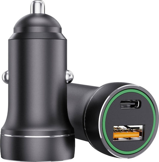 Jellico F4 Handy-Autoladegerät 20W mit Anschlüssen: 1xUSB-A 1xType-C Schwarz Farbe