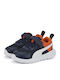 Evolve Run Mesh Kids Sports Shoes Running with Hoop & Loop Closure Blue