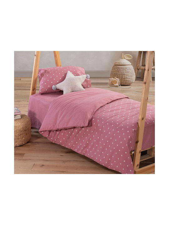Nef-Nef Homeware Комплект чаршафи Единично Памучни Precious Розов 160x260см 3бр
