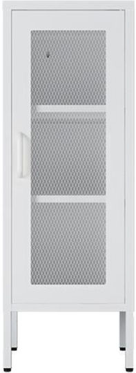 Bodenstehende Wohnzimmer Vitrine aus Metall Weiß 40x40x102cm