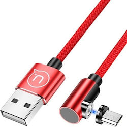 Usams U54 SJ446USB02 Cablu Braided Magnetic USB 2.0 Micro USB 1m Roșu