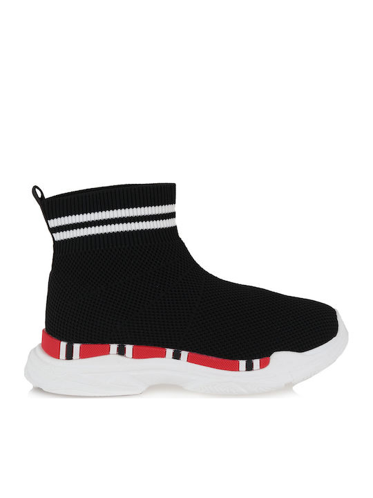 Kinder Sneakers Hoch Slip-on Schwarz