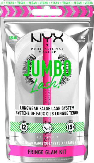 NYX Professional Makeup Jumbo Lash Fringe Glam Black False Eyelashes With Glue